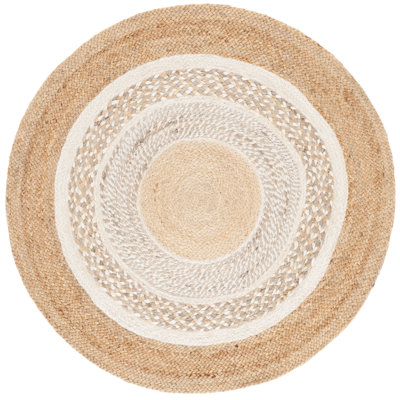 Natural Fiber Handwoven Jute Geometric Rug