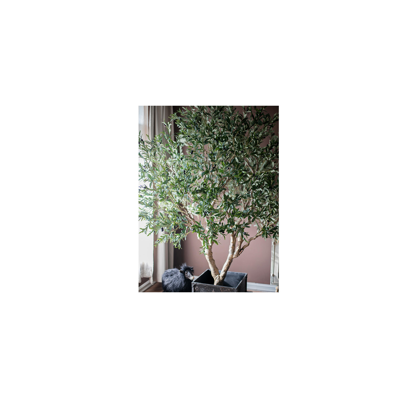 91'' Faux Olive Tree Tree in Freestanding
