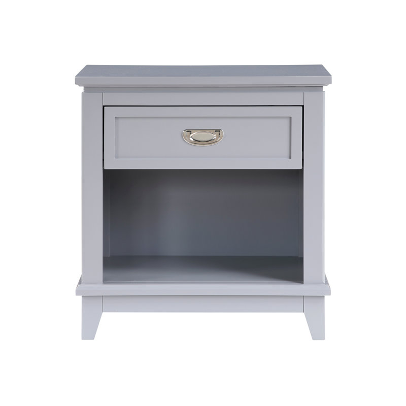 Table de chevet 1pc avec tiroir de rangement et tablette inférieure, Gris
