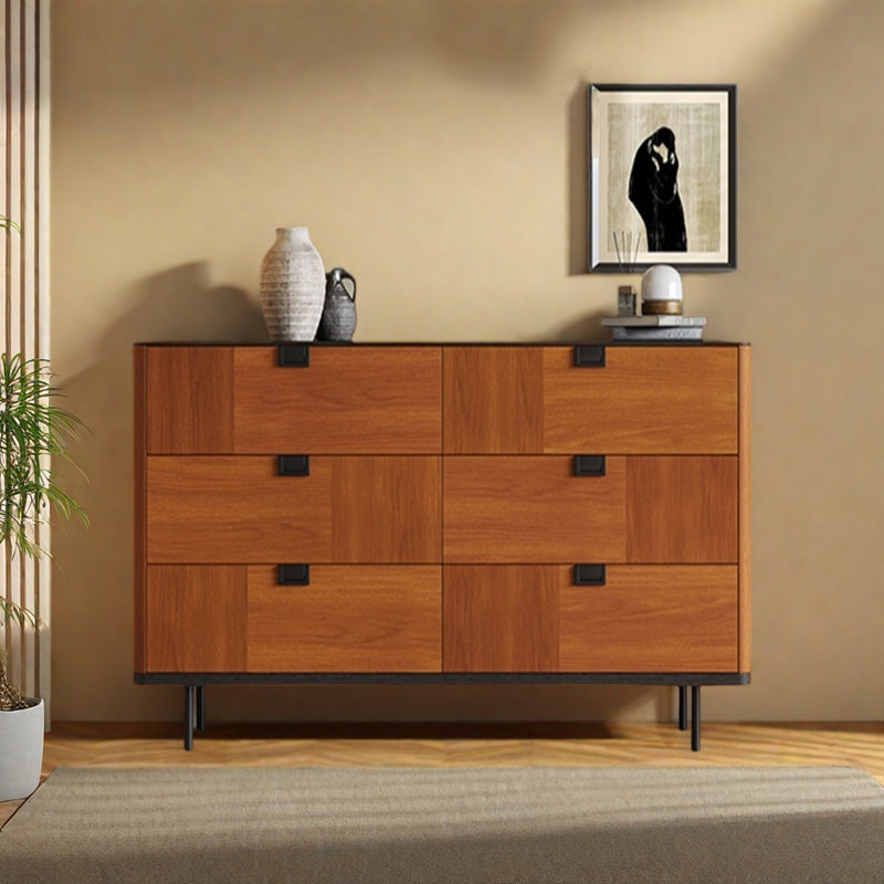 Vintage Modern Wooden Veneer Sideboard