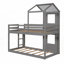 Lit simple superposé avec toit, fenêtre et amp; Garde-corps - Aucun sommier requis, fabrication en pin robuste (L 77,4 po x l 41,7 po x H 83,2 po)