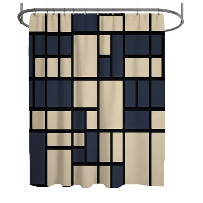 Rideau de douche à motif géométrique Friedo