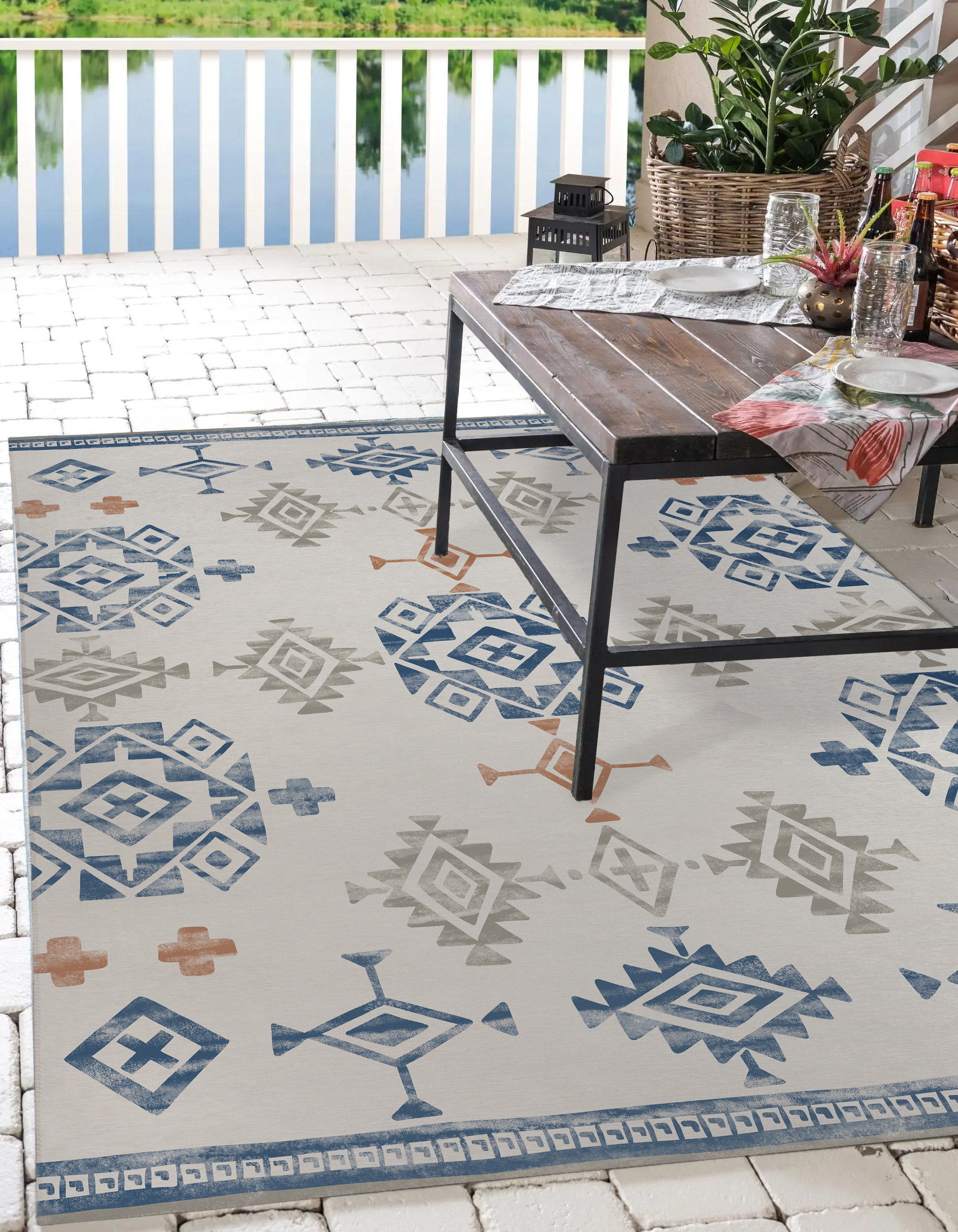 Rustic Rug Top View Blue Union Rustic Johnmichael Blue Rug - Wayfair Canada