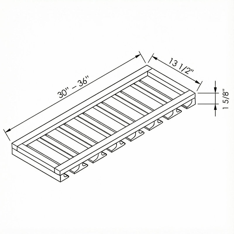 Porte-verres à pied en verre prêt à assembler de 36 po x P 13,5 po CASAINC, W36"