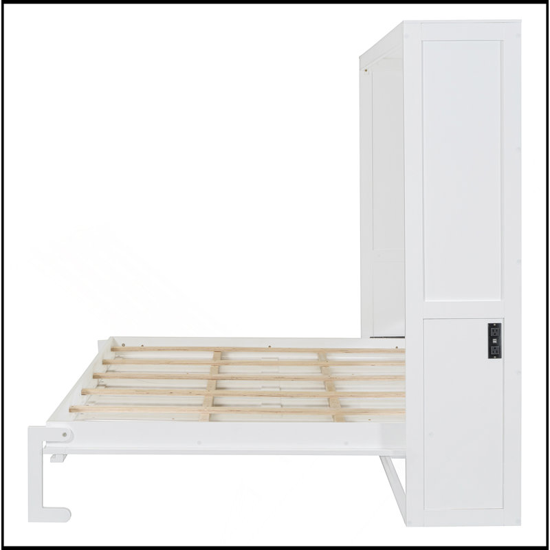 Grand lit escamotable mural, blanc