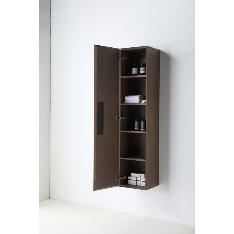 Boler 13" Wall Mounted Side Cabinet, Chestnut Oak