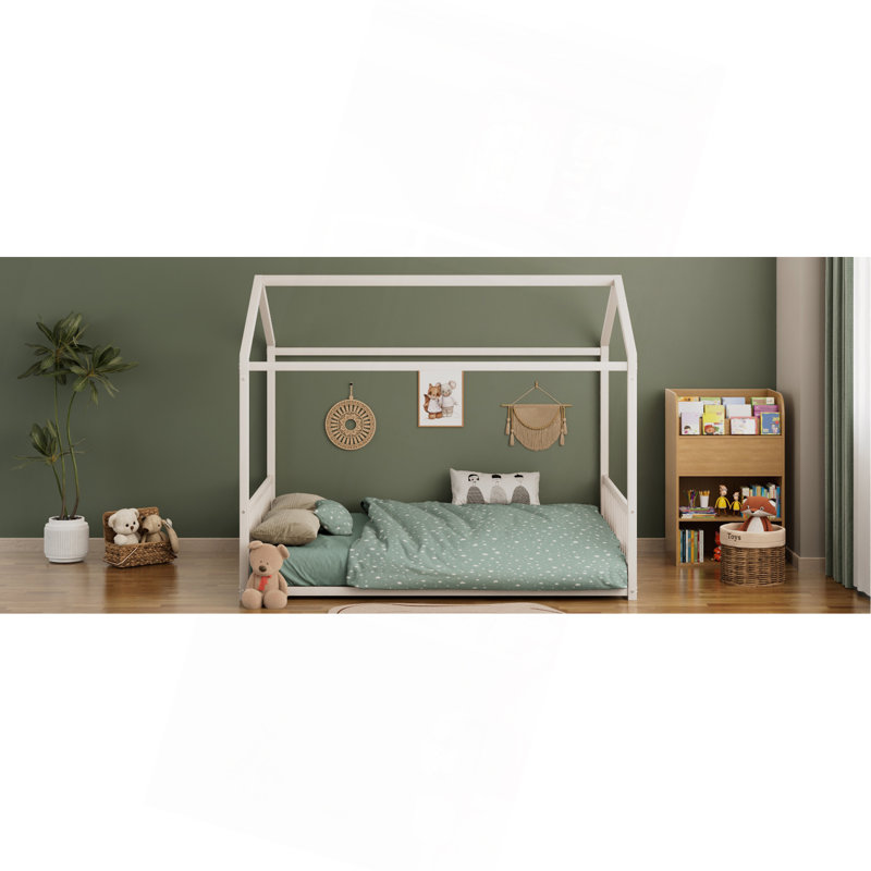 Structure de lit Montessori, Blanc, Lit double
