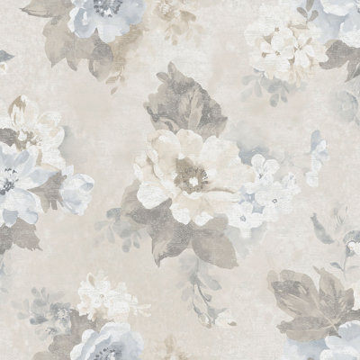 Country Cottage Vintage Floral Bloom Design 33' L x 21" W Wallpaper Roll