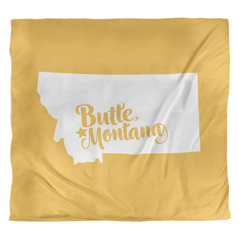 Housse de couette butte montana, Polyester brossé, Housse de couette pour très grand lit, Jaune