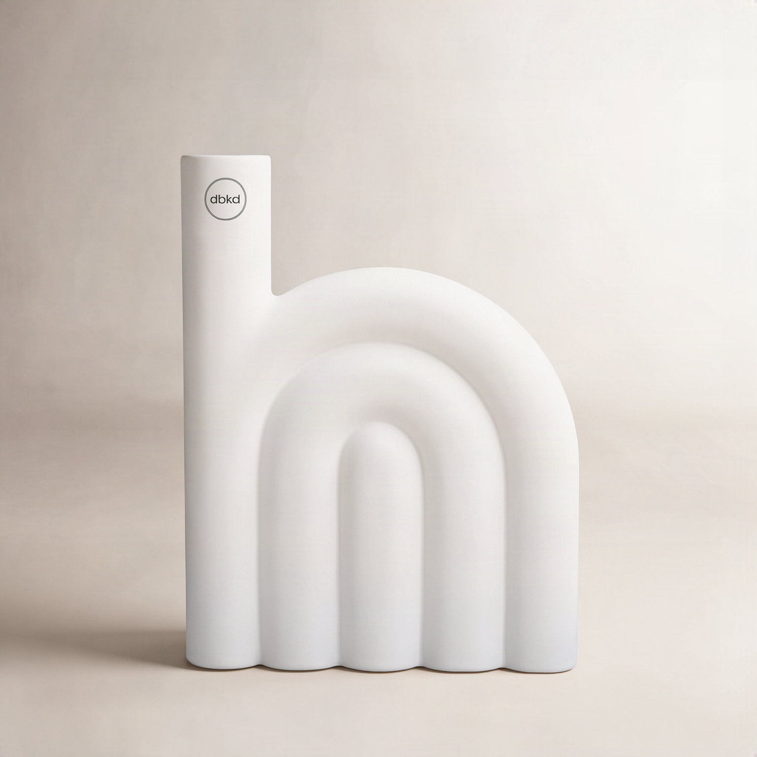 Table Vase, 9.85" H x 7.85" W x 2" D, White