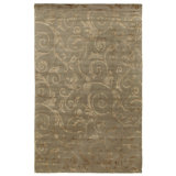 Metro-Velvet Floral Area Rug in Brown/Beige