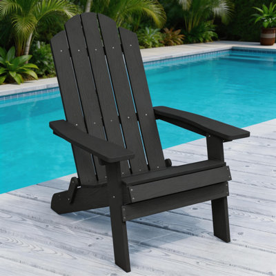 Chaise Adirondack pliante en plastique toutes saisons pour l'extérieur