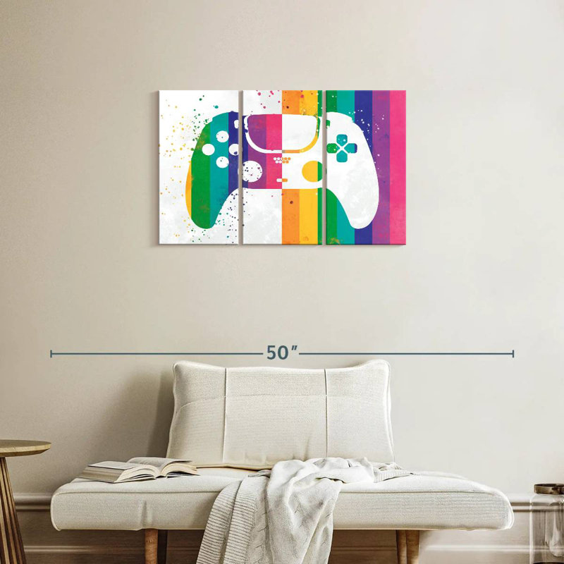 'Rainbow Splatter Controller, 20" H x 33" W