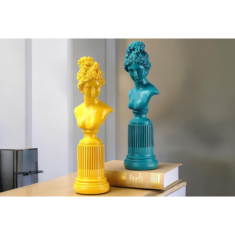 Jaffrey Figurines & Sculptures, Yellow & Turquoise