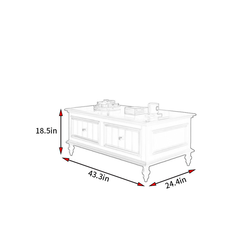 Table basse Florman, H 18,5 po x L 43,3 po x l 24,4 po