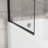 31" X 55" Frameless Bathtub Shower Screen, 180° Pivot Tempered Glass Panel With 304 Stainless Steel Towel Bar Handle, Matte Black Finish
