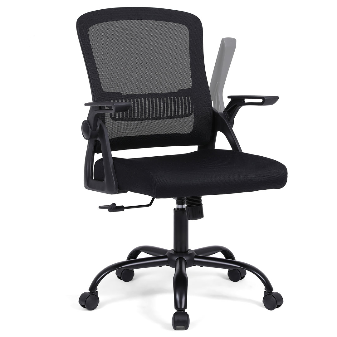 Izaiha Ergonomic Office Chair Upholstered Desk Chair Mesh Task Chair With Flip-up Armrest Inbox Zero