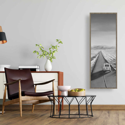 Car on the Road Framed Canvas | Mountains Home Decor Art