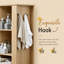 Armoire de rangement avec compartiment basculant, tablettes réglables, charnières à fermeture en douceur