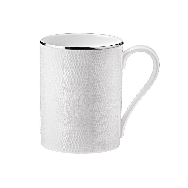 Mug Cup LIZARD PLATIN in Luxury Box diam. 2.5in, H 3.3in, cap. 12.5 oz