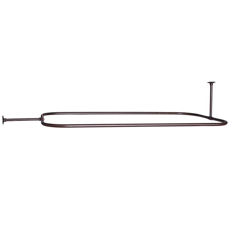 48'' D-Shaped Shower Curtain Rod, Oil Rubbed Bronze