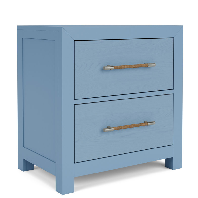 Lana 26'' W Solid Wood Nightstand, Blue