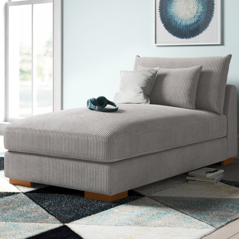 Chaise longue rembourrée Ayvion, Chaise longue grise