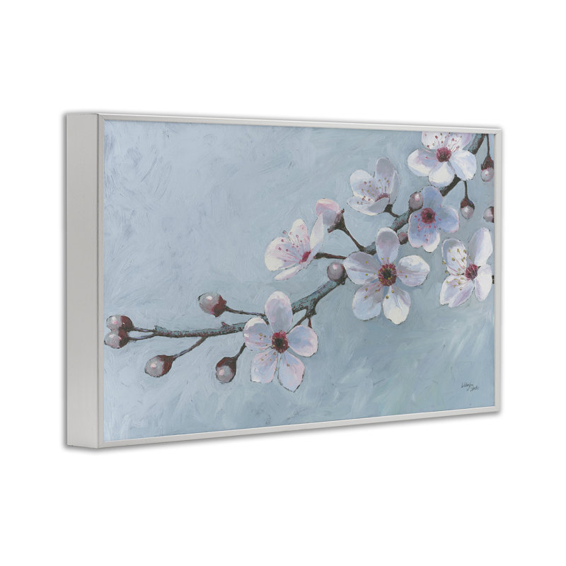 Branche de fleurs par Wellington Studio bg-028, H 20 po x l 30 po, Estampe numérique encadrée blanc bord de mer
