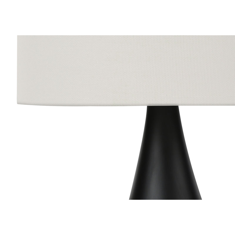 Lighting, ensemble de 2, H 18 po, lampe de table, métal noir, abat-jour ivoire / crème, contemporain