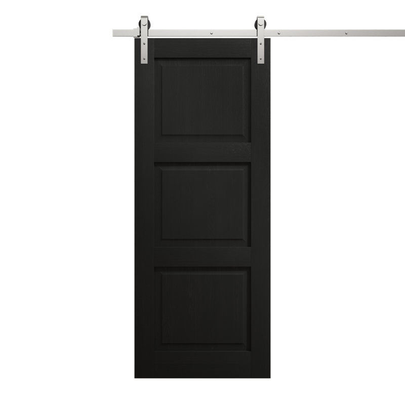 Porte de grange moderne | Ego 5010 | Ensemble de quincaillerie lourde Silver Rail Track | Portes intérieures solides