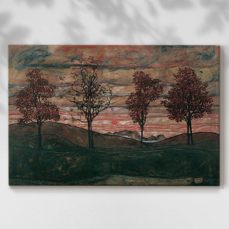 Four Trees (Vier Bäume)-Egon Schiele-Gallery Wrapped Canvas-1917, 32 x 48
