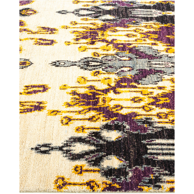 Contemporary One-of-a-Kind 4' x 6'2" Hand Knotted Area Rug