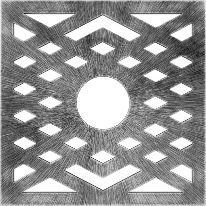 Médaillon de plafond à chevron en PVC de qualité architecturale 22 po x 5 3/4 po x P 3/4 po, H 22 po x l 22 po x P 0,75 po