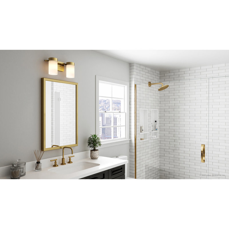 Éclairage pour salle de bain à 2 lumières à intensité variable Gargan, Or satiné
