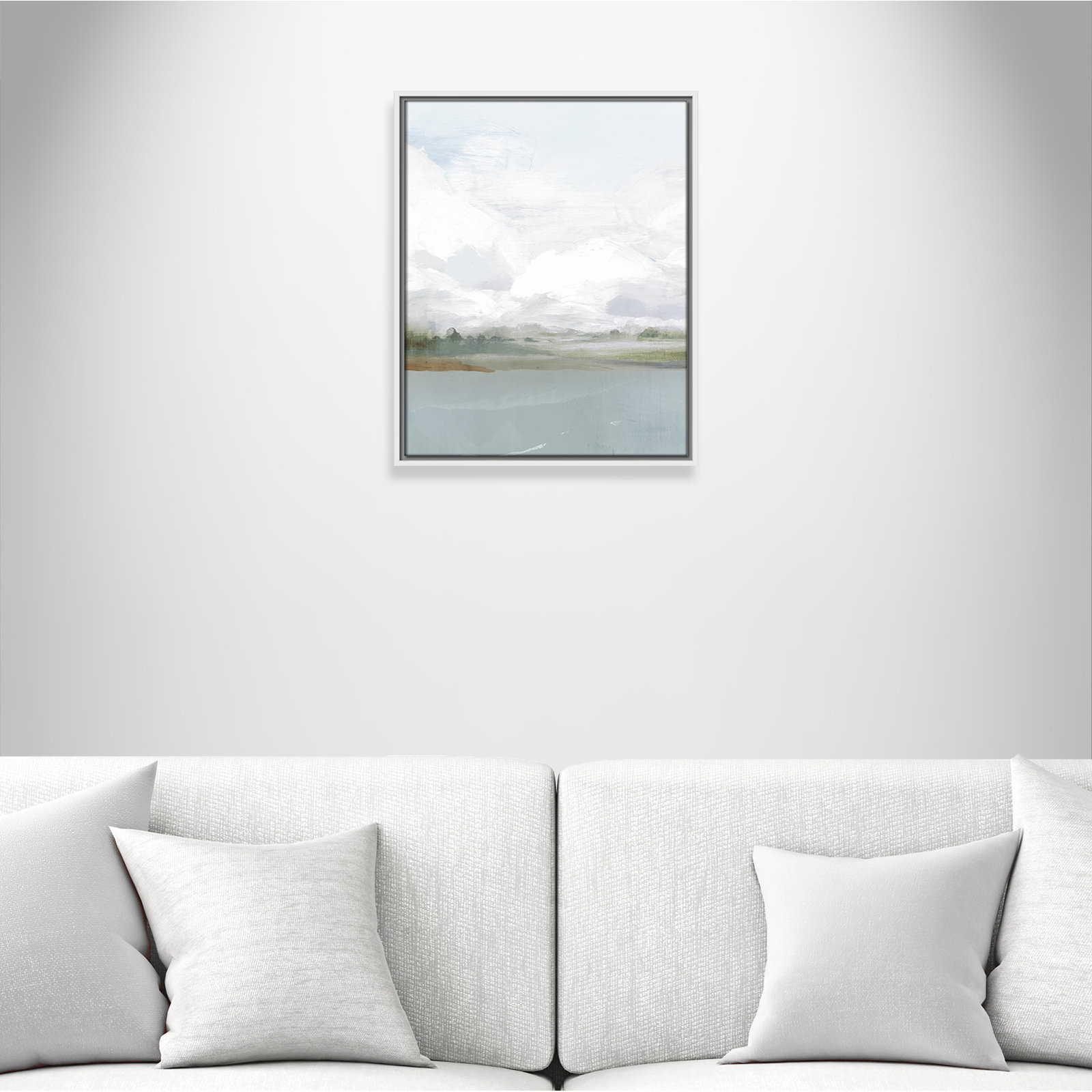 All Shore Painting, 21.5" H x 17.5" W, White