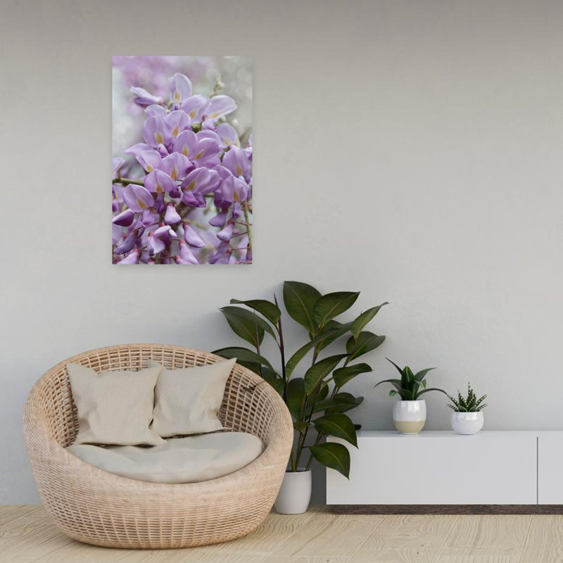 Wisteria Blossoms, art floral contemporain, H 24 po x l 16 po