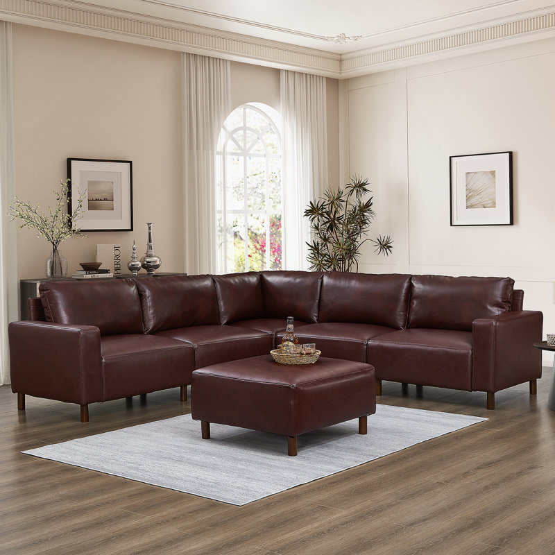 Canapé modulaire de luxe moderne avec une conception modulaire, un cuir PU respirant et une structure en bois massif pour plus de confort et de style