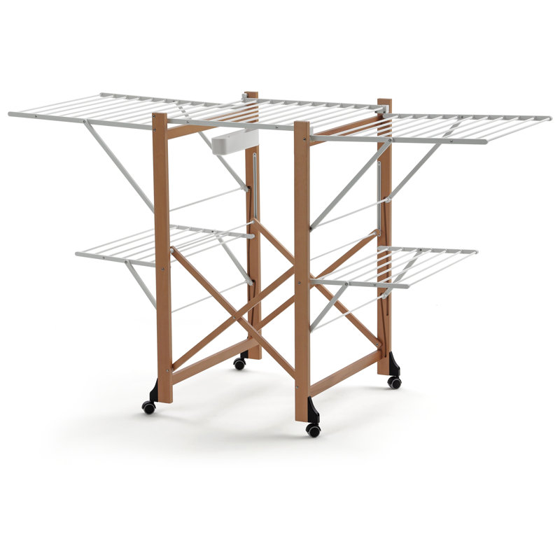Millwright Wood Foldable Freestanding Drying Rack, Cherry