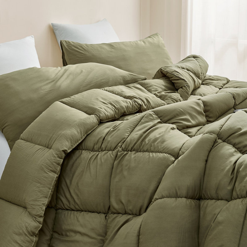 Washed Panda - Coma Inducer Oversized Comforter Set, Green, California King Comforter + 4 Additional Pieces