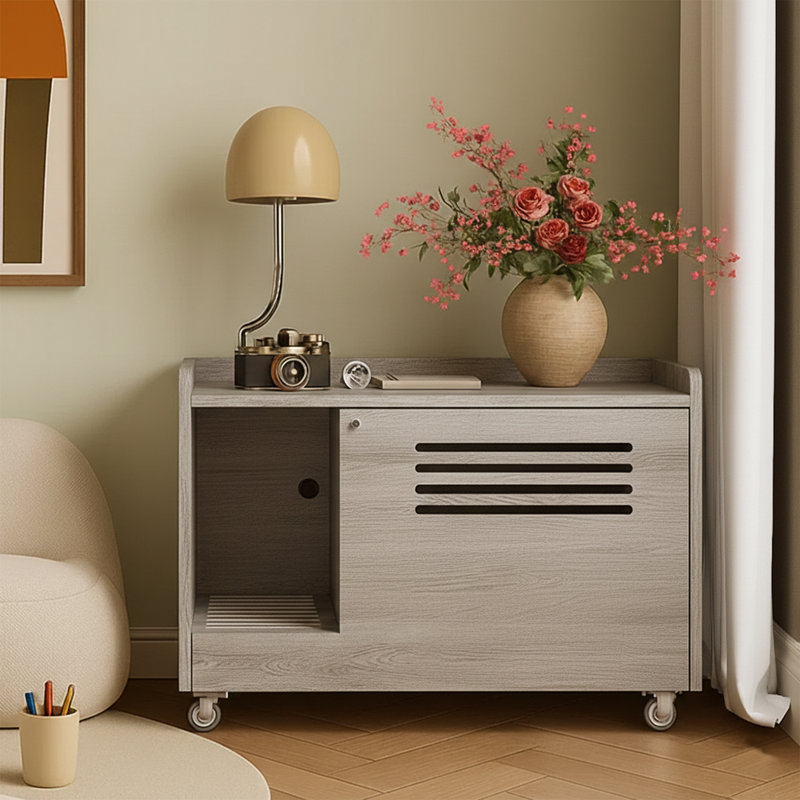 Hidden Litter Cabinet With Storage, Side Table For Cats