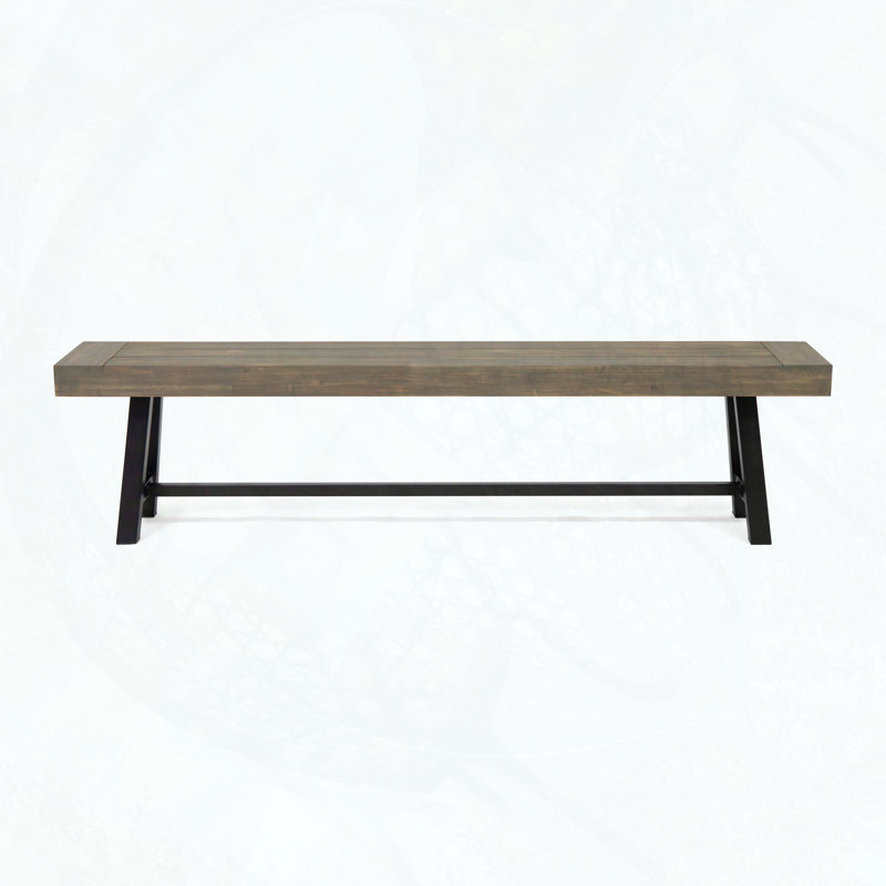 Carlisle Acacia Wood Outdoor Dining Bench, Gray
