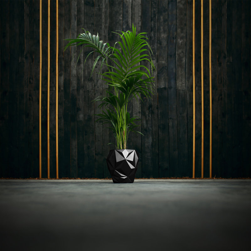 Handmade Planter, Black Metallic