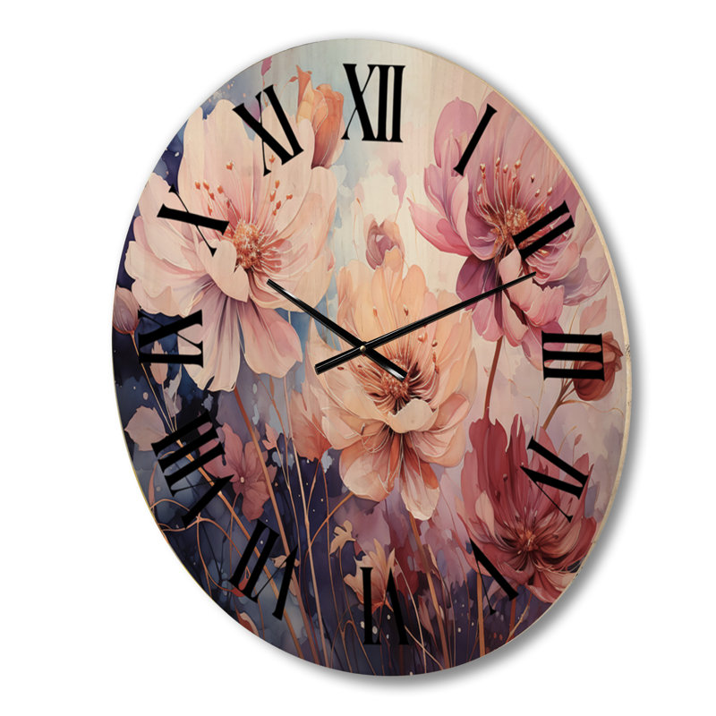 Horloge murale en bois massif Wyvette, Moyenne