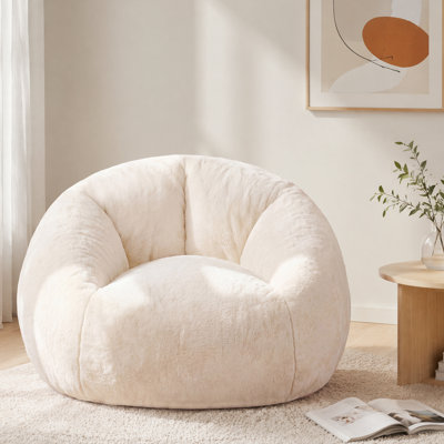 Grand fauteuil à billes pour se détendre, conception en forme de patte de chat, rembourrage en mousse à mémoire de forme, canapé rembourré confortable, tissu en fausse fourrure moelleuse douce, pour se détendre, lire ou jouer