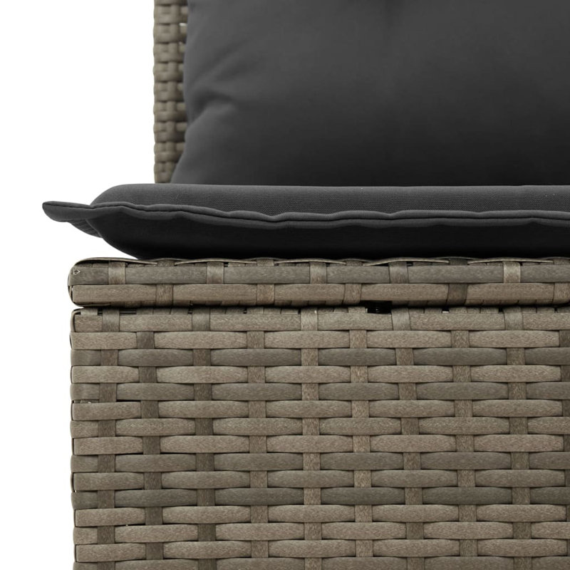  Ensemble de canapé de jardin en rotin PE gris, acier thermolaqué, 100% polyester