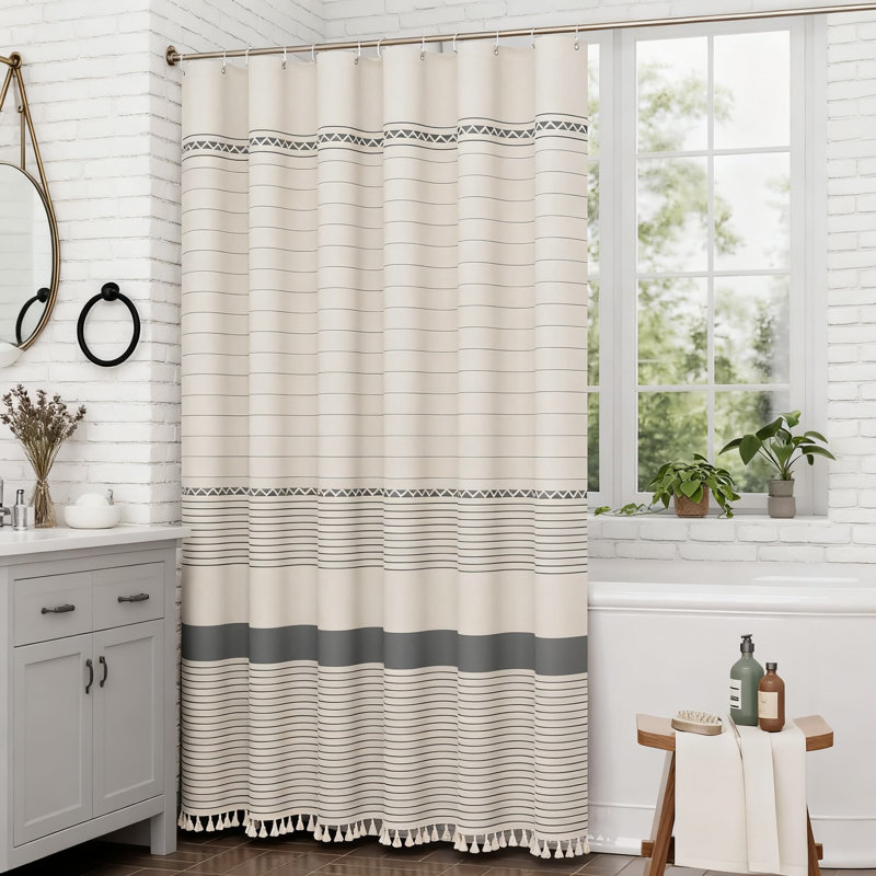 Rideau de douche Farmhouse, Gris