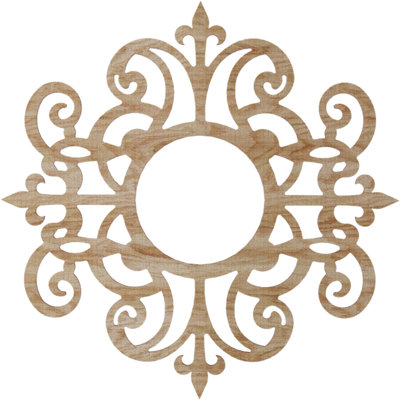 22"OD x 7 1/8"ID x 1/4"T Dijon Wood Fretwork Pierced Ceiling Medallion, Alder