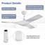 Kemp 52'' 3-Blade Matte Modern Ceiling Fan with Remote Control-1919243783