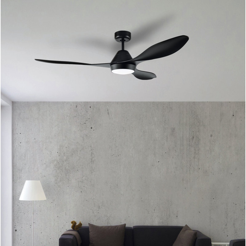 Ashtyn 132cm Ceiling Fan with LED Lights, Matt Black
