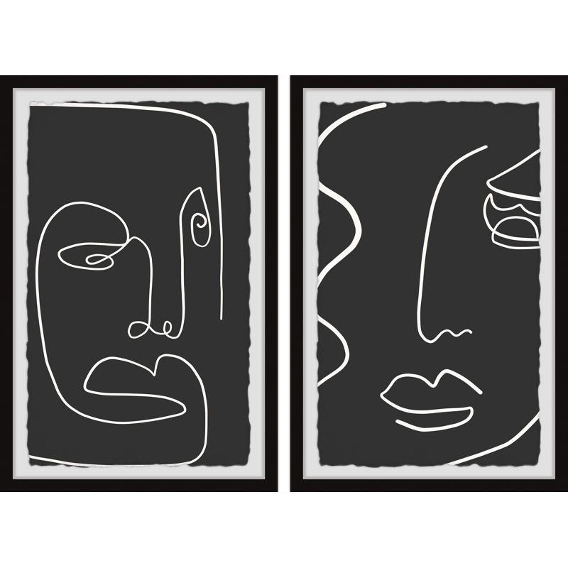 Baidy Dramatic Reactions by Marmont Hill - 2 Piece Single Picture Frame Painting Set, 30cm H x 20cm W x 3.81cm D